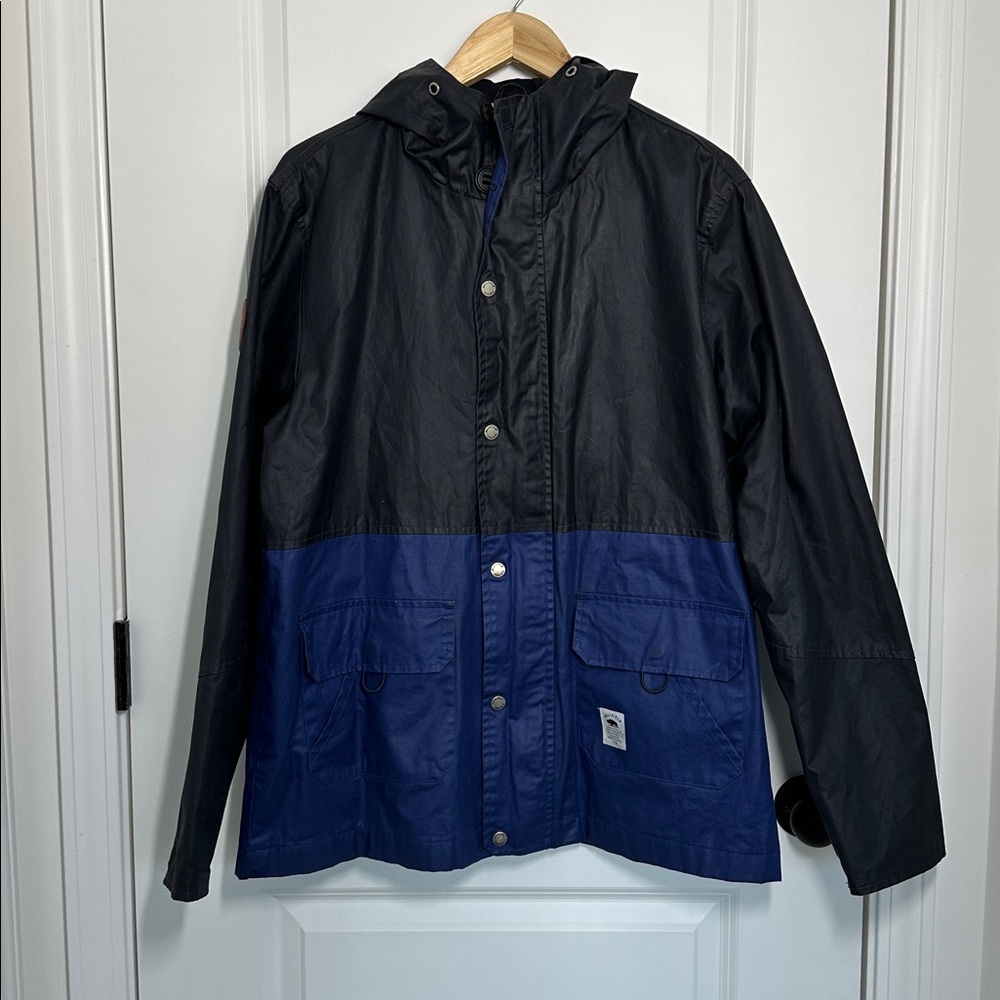 Bellfield Men’s Two-Toned Rain Jacket Blue/Black L - Picture 2 of 9